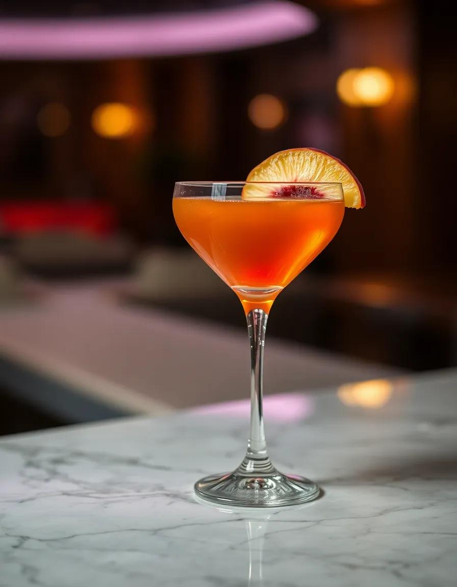 Peach Manhattan cocktail